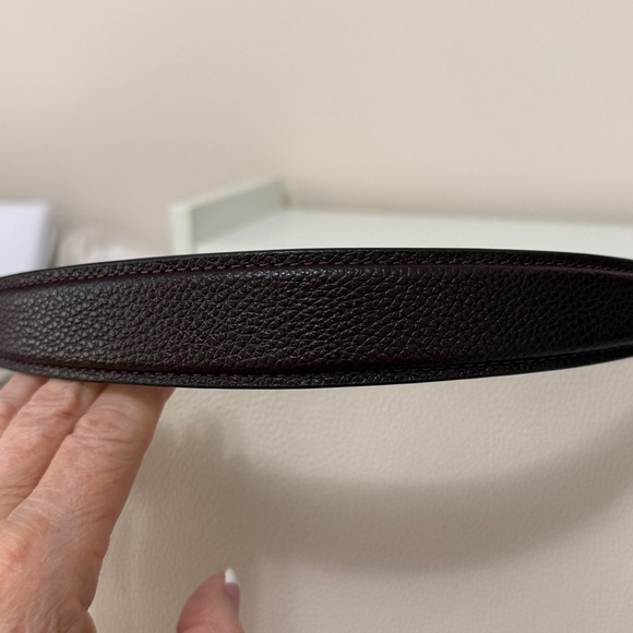 Coach Chalk and Mahogany Pebbled Leather Shoulder Bag - Picture 6 of 16